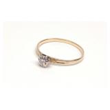 Vintage 14K Gold Solitaire Diamond Ring (sz 9.25)