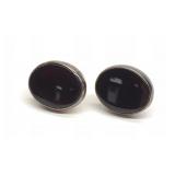 Pair of 14K Gold & Onyx Stud Earrings