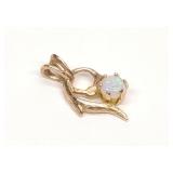 14K Gold Opal Necklace Pendant