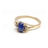 10K Gold Blue Star Sapphire Ring (sz 9.75)