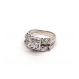 14K White Gold Diamond Wedding Ring Set (sz 3.25)