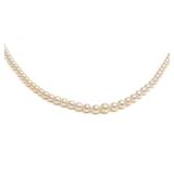 14K W. Gold Tapered Seed Pearl Necklace (16" Long)