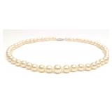 14K Gold Beaded Pearl Necklace (16" Long)