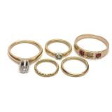 5 Antique 14K Yellow Gold Infant / Child Rings