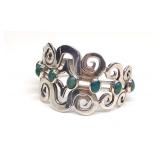 Vintage Mexico Sterling & Turquoise Cuff Bracelet