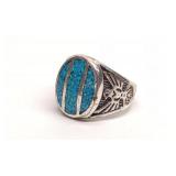 Turquoise & Sterling Silver Thunderbird Ring
