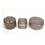 3 Sterling Silver Pill Boxes