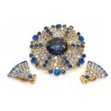 Schiaparelli Signed Earring & Brooch Set