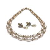 Miriam Haskell Signed Faux Pearl Jewelry Set