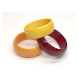 3 Vintage Bakelite Bangle Bracelets (28mm thick)