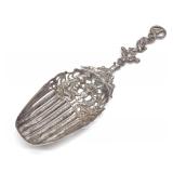 Antique Ornate Pierced Sterling Serving Spoon