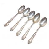 5 pc Sterling Silver Demitasse Spoon Set