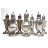 7 Sterling Silver Shakers (5 weighted sterling)