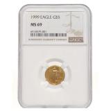 1999 $5 Gold Eagle Coin NGC MS69