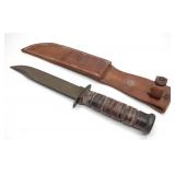 Vintage USMC KABAR Fighting Knife & Sheath