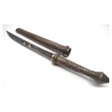 Antique Burmese DHA Dagger & Scabbard
