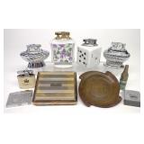 (7) Vintage Lighters, Cigarette Case & Ash Tray