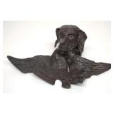 Cast Iron Hunting Dog Inkwell