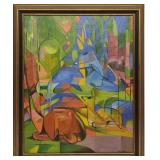 After Franz Marc - Deer In The Forest Painting