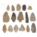 16 Native American Arrowheads / Stone Points