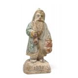 Hand Carved Wooden 1850 Father Christmas Sculpture