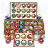 (54) Vintage Glass Mica Christmas Ornaments