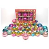 40 Vintage Glass Retro Colored Christmas Ornaments