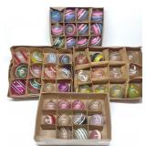 47 Vintage Glass Clear Striped Christmas Ornaments