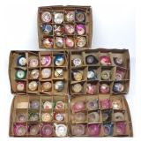 (59) Vintage Glass Indent Christmas Ornaments
