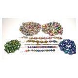 (9) Vintage Glass Bead Christmas Garland Strands