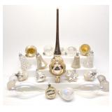 (23) Vintage Glass White Pearl Christmas Ornaments