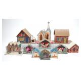 12 Vintage Putz Japan House Christmas Decorations