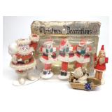 6 Vintage Japan Santa Christmas Decorations
