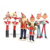 7 Vintage Japan Christmas Pipe Cleaner Figures