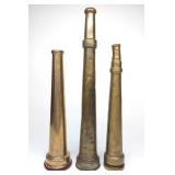 3 Vintage Brass Fire Nozzles