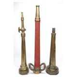 3 Vintage Brass Fire Nozzles