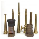 8 Vintage Brass Fire Nozzles