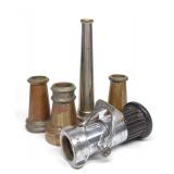 5 Vintage Brass Fire Nozzles