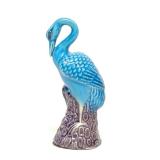Porcelain Majolica Chinese Crane Figurine
