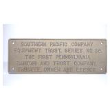 Vintage Southern Pacific Railroad Trust Plate