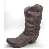 Large Concrete Western Boot Planter 21"
