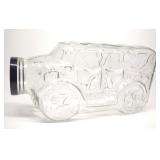 Large Glass Car Shaped Countertop Advertising Jar