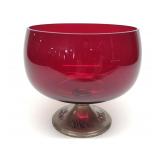 Gorham Ruby Red Glass Sterling Centerpiece Bowl