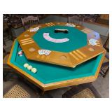 Poker table with flip around bumper pool