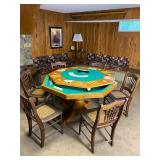 Poker table with flip around bumper pool