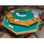 Poker table with flip around bumper pool