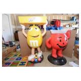 46" Tall Peanut M&M Decorative Ice and Drink Holder, 34" Tall Red Kool Aid Man Ice and Drink Holder