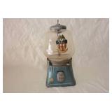 Vintage Teal MFG Co. American Gumball & Candy, Gumball Machine WITH KEY