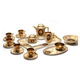 LOT 50 | (17PC) AMBROSIUS LAMM AFTER DINNER SET | Circa 1930, an after dinner service decorated in r