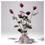 LOT 55 | ASPREY ROCK CRYSTAL VASE WITH FLOWERS | Asprey & Garrard, London, Faberge-style rock crysta